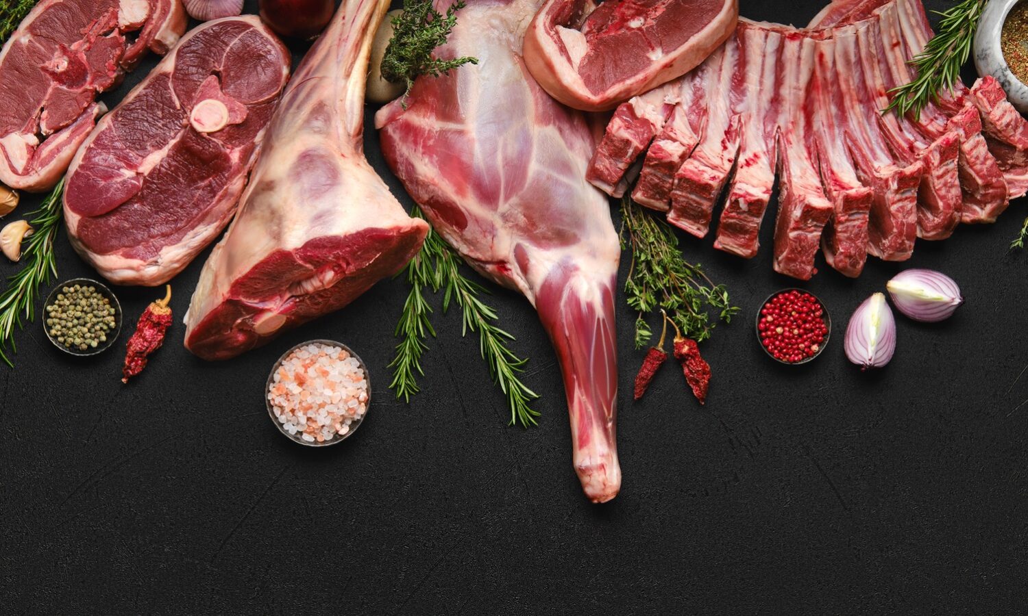 Assortment,Of,Various,Raw,Lamb,Cut,Parts,With,Copy,Space